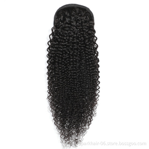 Wholesale Remy Long Wavy Ponytail Hair afro kinky curly Drawstring Ponytails Clip in Hairpiece Ponytail for Black women